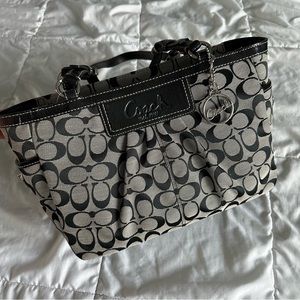 NWT Vintage Coach Monogram Black and Gray Bag